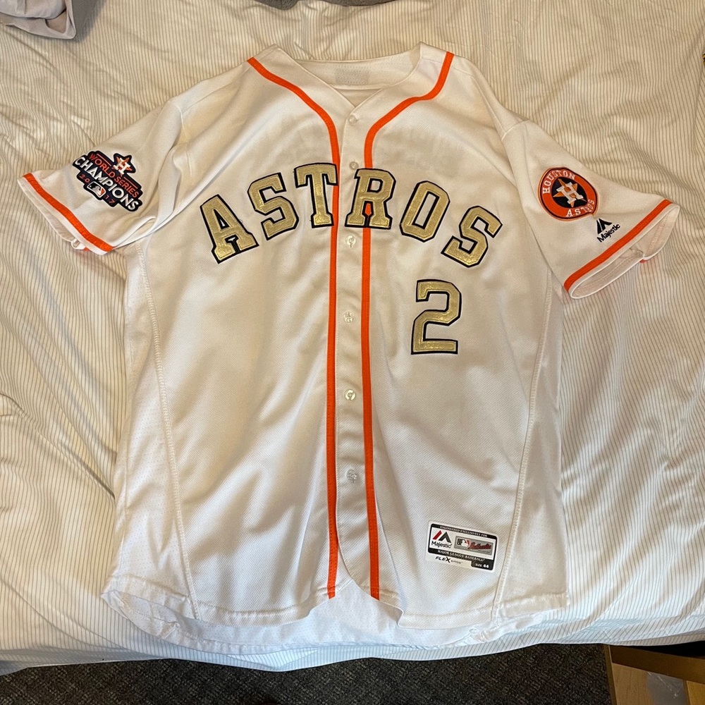 Alex Bergman Houston Astro’s World Series jersey